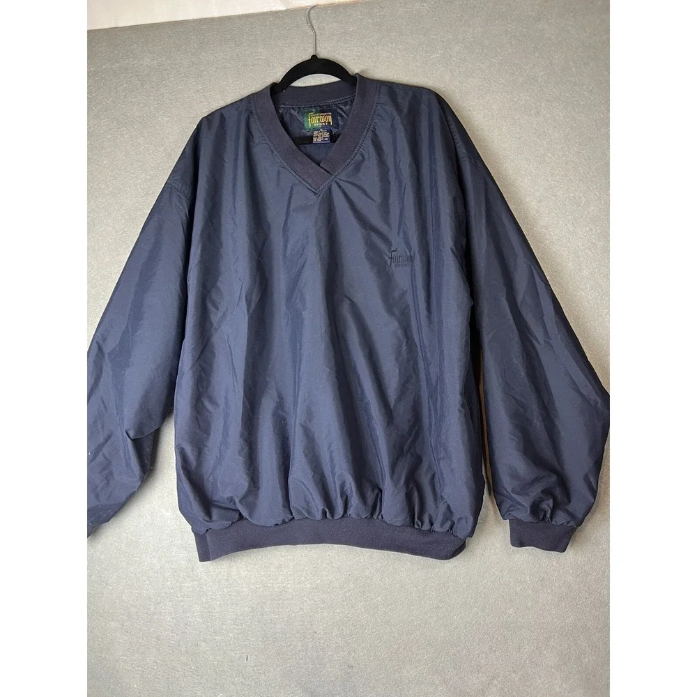 David Sticker Fairway Pullover Windbreaker XL Navy Blue